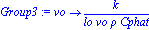 Group3 := proc (vo) options operator, arrow; k/(lo*vo*rho*Cphat) end proc